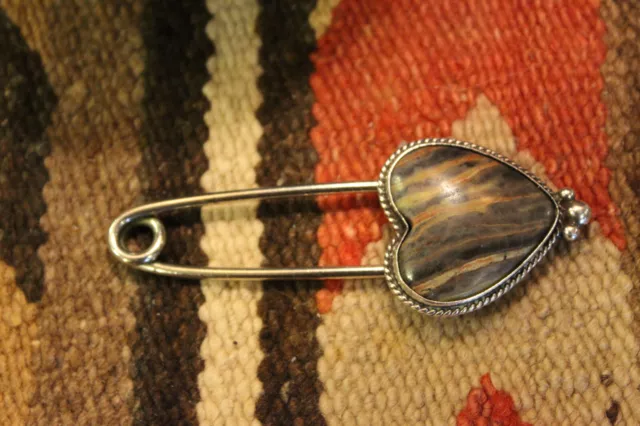 Hand Made Agate Sterling Key Chain/Ring Navajo Native American Artist D.L.Garcia