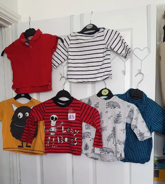 baby boys bundle joblot size 12-18 months clothes top shirts 1 - 1 1/2 years