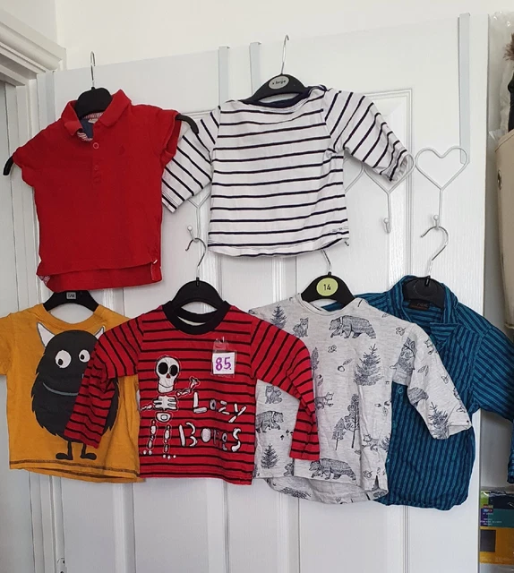 baby boys bundle joblot size 12-18 months clothes top shirts 1 - 1 1/2 years