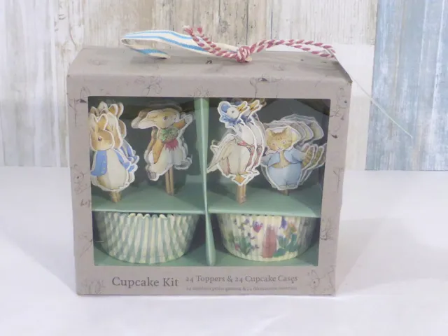 Kit de 24 revestimientos y tapas para cupcakes Peter Rabbit nuevo en caja