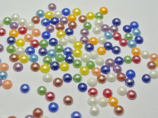 1000 Mixed Color Mini Round Flatback Glass Cabochon Ceramic Glass Tile 4mm