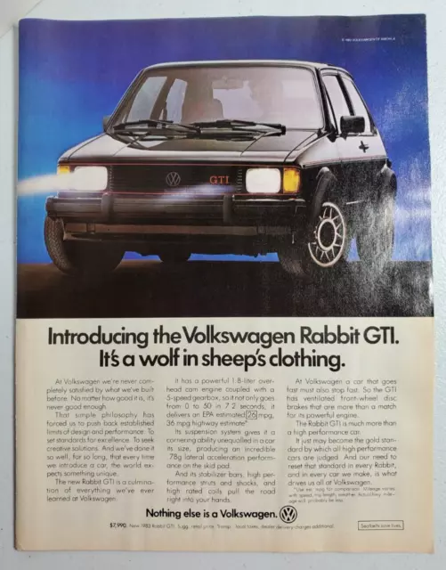 Volkswagen Rabbit GTL Magazine Ad