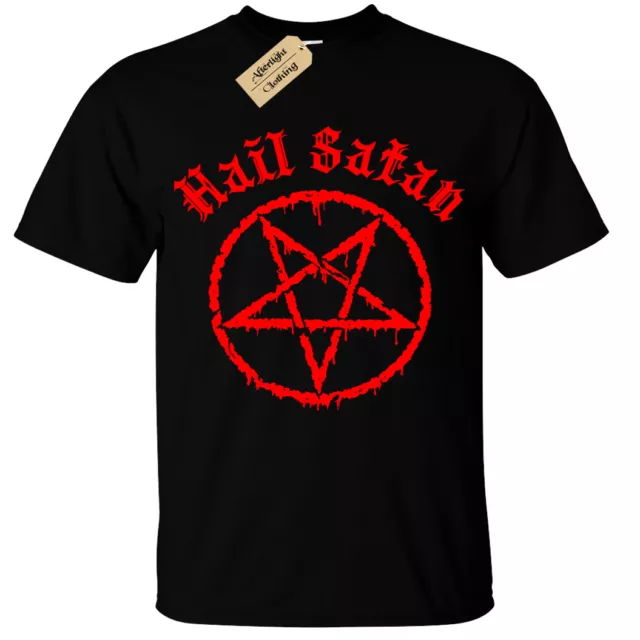 Hail Satan T-Shirt - mens Pentagram rock goth unholy satanic punk emo