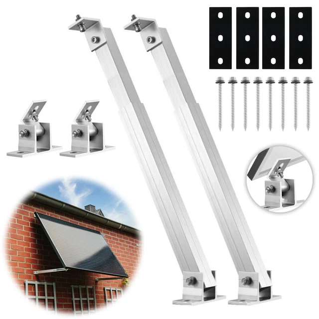 thumbnail image 2 of 2x Adjustable Solar Panel Tilt Mount Brackets - Aluminum Alloy For Ground/Flat Surface 2 of 4
