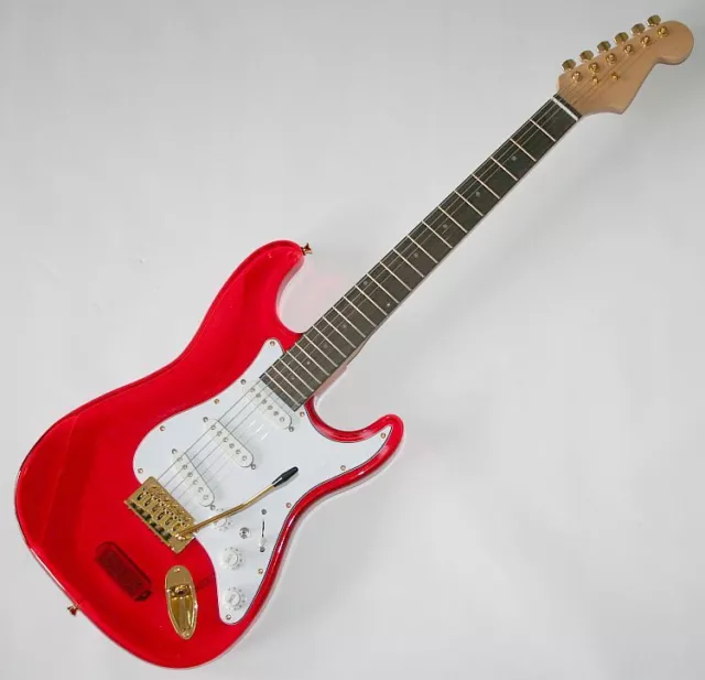 E-Gitarre Acryl-Korpus Ahornhals LED Show Deko Vibrato 3 SC-PUs, G 58R