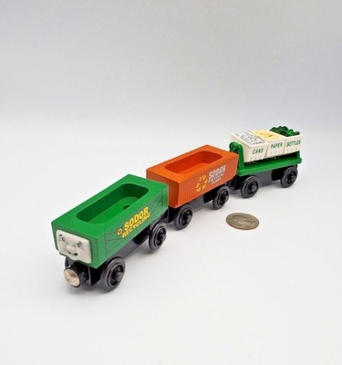 thomas wooden railway recycling cars