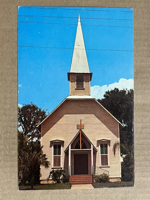 Postcard Lady Lake FL Methodist Church Vintage Florida