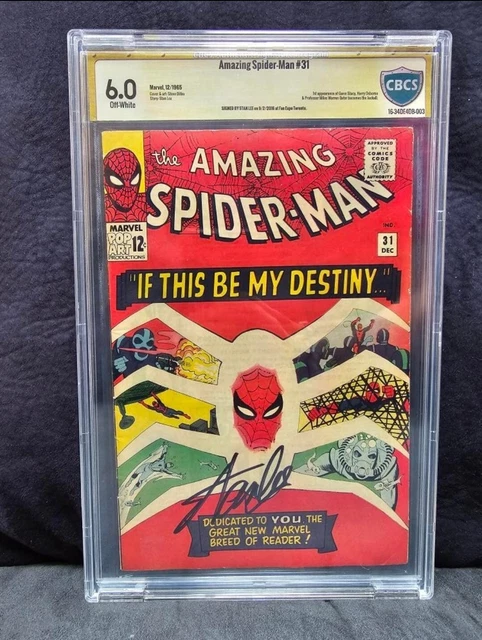 Amazing Spider-Man 31 CBCS 6.0 signed Stan Lee! 1st Appearance Gwen Stacy