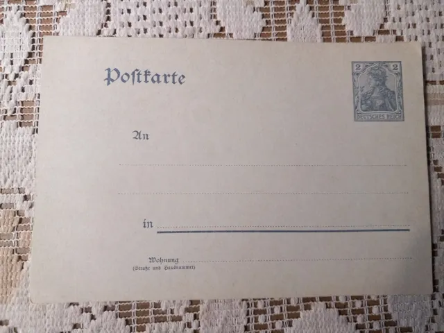 Ganzsachen Postkarte Deutsches Reich 2 Pfennig Ungebraucht Wasserzeichen S5