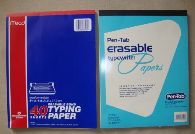Vintage Mead Erasable Bond Typing Paper 38 Sheets Medium Weight