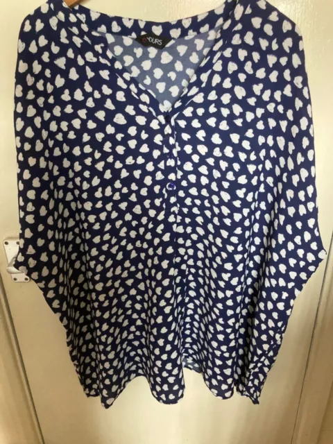 ladies navy /White blouse from Yours size 30/32