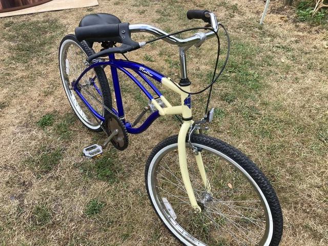 APOLLO RETRO CRUISER Bike 24” Wheels 15”Frame 1 Speed Blue/Cream Guards ...