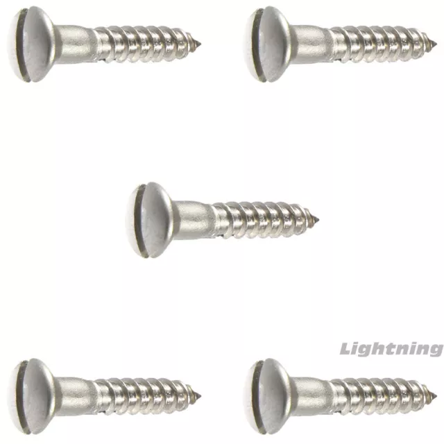 #6 x 1-1/4" Oval Head Wood Screws Slotted Stainless Steel Quantity 50