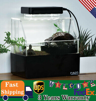 Mini Fish Tank Desktop Micro Aquarium Tank LED Light Home Office Table Decor USB
