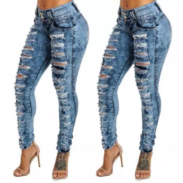 Pantalón Para Mujer Jean de Mezclilla Pantalones Casuales Elegante