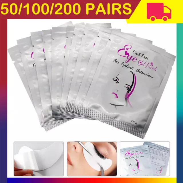 200 Pairs Eyelash Lash Extensions Under Eye Gel Pads Lint Patches Makeup Gifts
