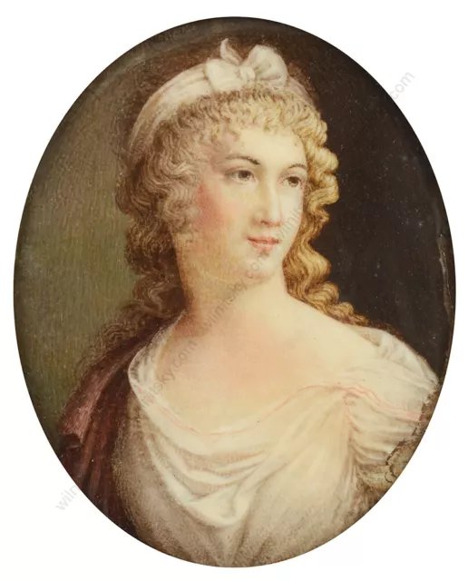 "French 18th century lady", large miniature, ca. 1900 2