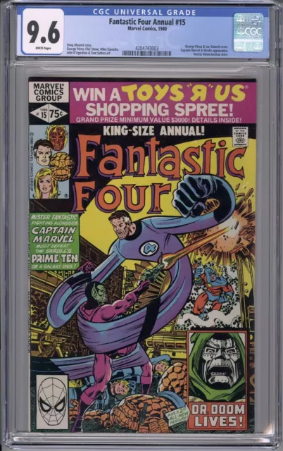 Fantastic Four Annual #15 CGC 9.6 NM+ W 1st Awesome Android 1980 Marvel Comics