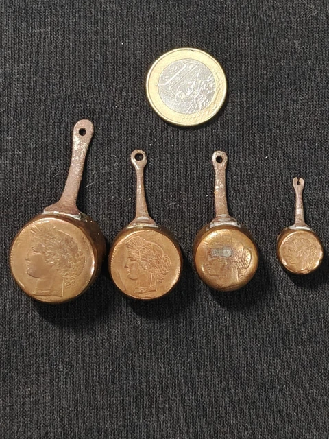 RARE LOT 4 Miniatures Dinanderie Monnaies Bronze Cérès 1900 Oudiné ...