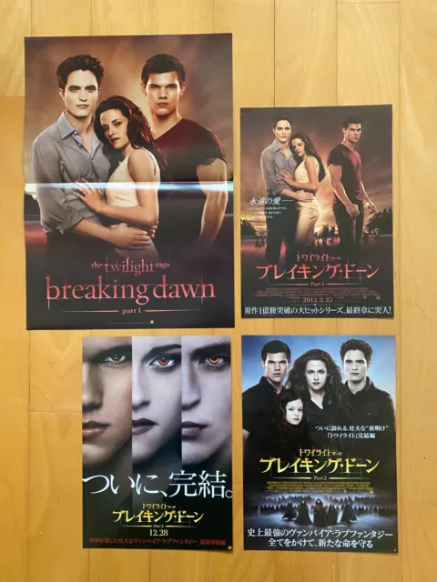 TWILIGHT BREAKING DAWN 1&2 set Japan flyer x4! Robert PATTINSON Kristen STEWART