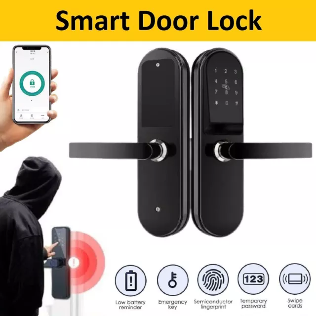 Digital Smart Fingerprint Door Lock APP Control Passwords Key IC Card Door Lock