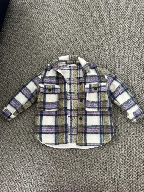 Zara Girls Checkered Polyester Jacket (size 9)