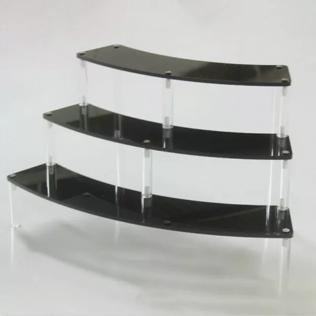 Acrylic Display Stand Three Layers Removable Curve Arc Perspex Shelf Stands Rack