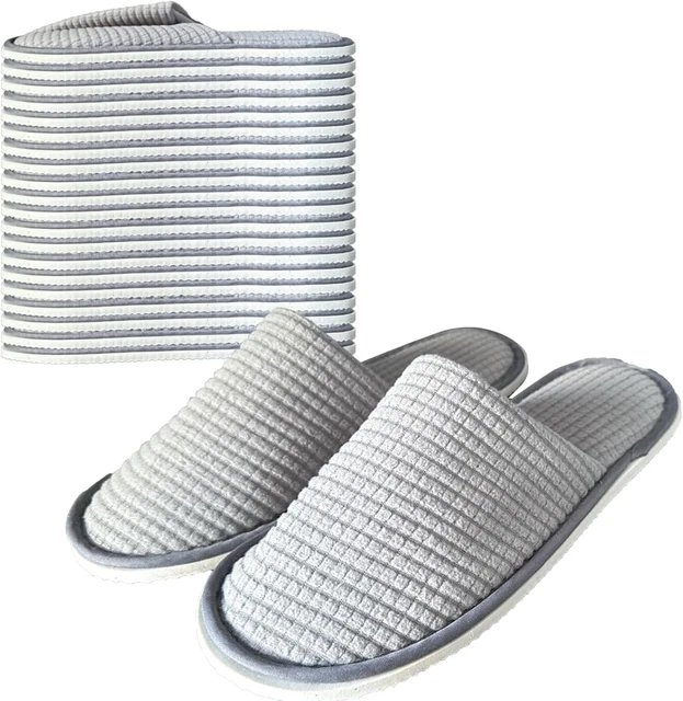 4 Paia Pantofole Spa Usa E Getta - Antiscivolo, In Flanella, Per Ospiti Hotel - Foto 2