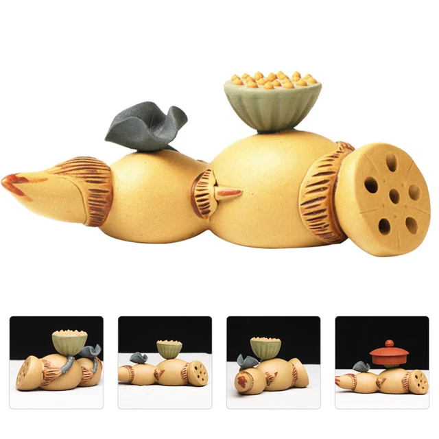 Set da tè radice di loto decorazione argilla viola supporto forchetta per gli amanti