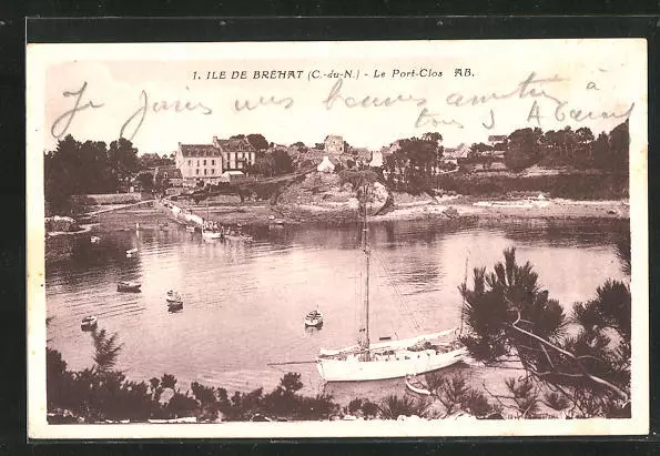 CPA Ile de Bréhat, Le Port-Clos