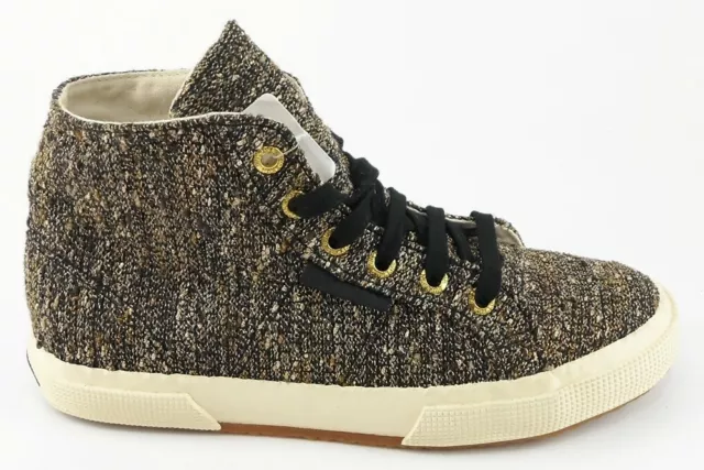 $160 SUPERGA 2095 TWDW Gold Designer Fashion High Top Sneakers Womens 7 Mens 5.5 2