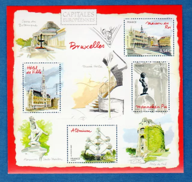 France Bloc N°111 Capitales Européennes Bruxelles Belgique 2007 Neuf Luxe