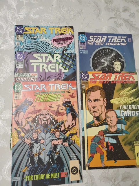 DC Star Trek and Next Generation Comics Lot #41,44,55,55,59 Good Condition
