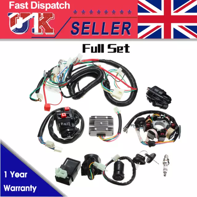 CDI Wire Harness Wiring Loom Coil Rectifier Kit Fit 125cc-250cc ATV Quad Pit Bik