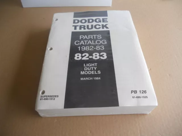 NOS Original 1982-1983 Mopar Dodge Truck Parts and Illustration Catalog