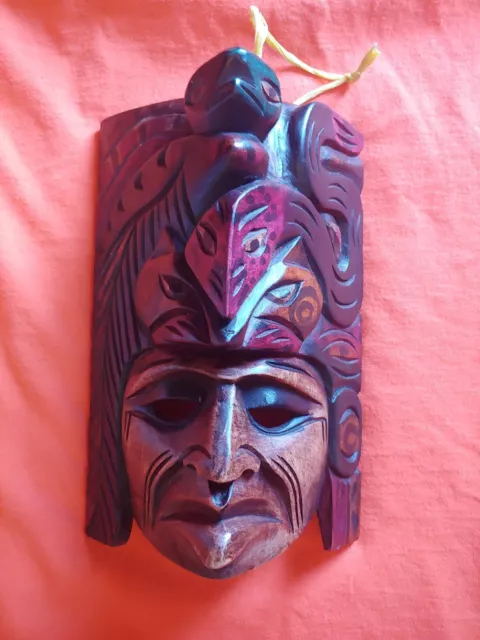 Hand carved Wooden mask New Guatemala Mayan Mask