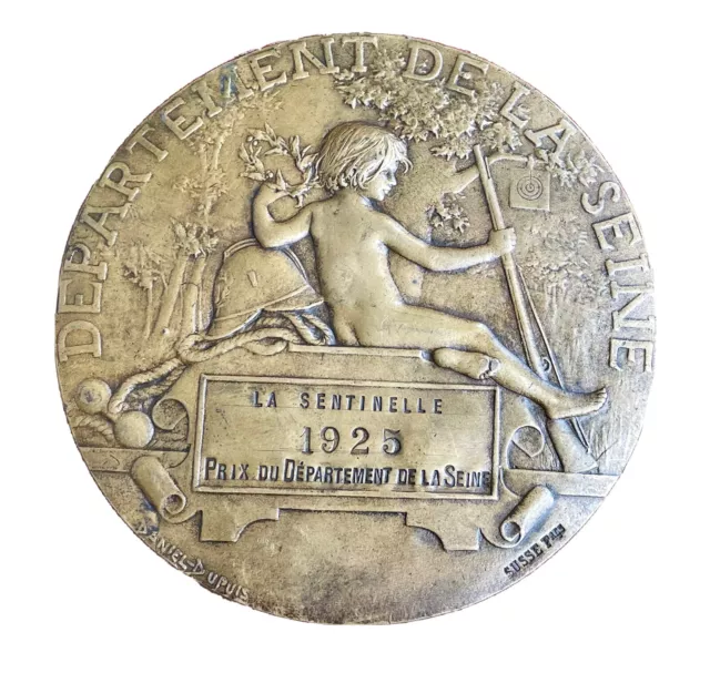 Médaille Bronze Chérubins Daniel Dupuis 1925 Susse Frères Département Seine
