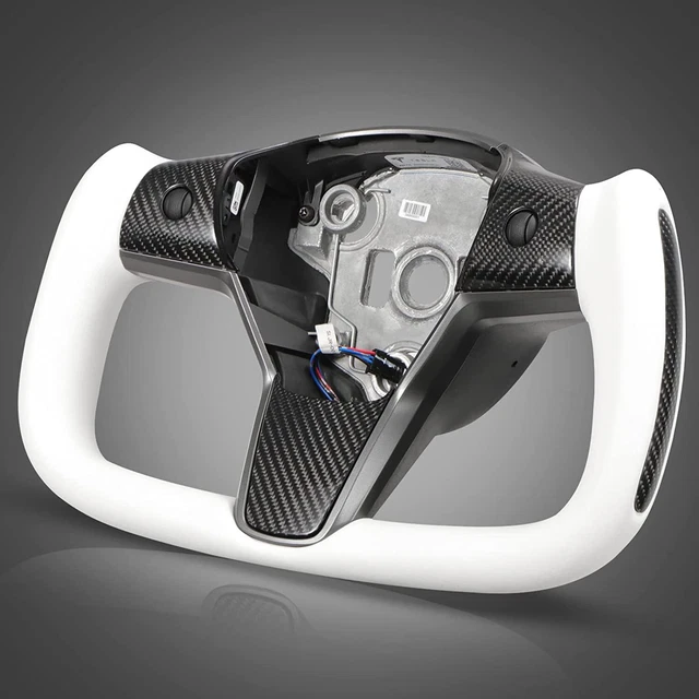 YOKE STEERING WHEEL w/ Heating Carbon Fiber For Tesla Model 3/Y 2017