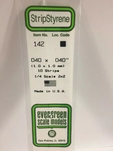 Evergreen Scale Models  Opaque White Polystyrene Strip 142