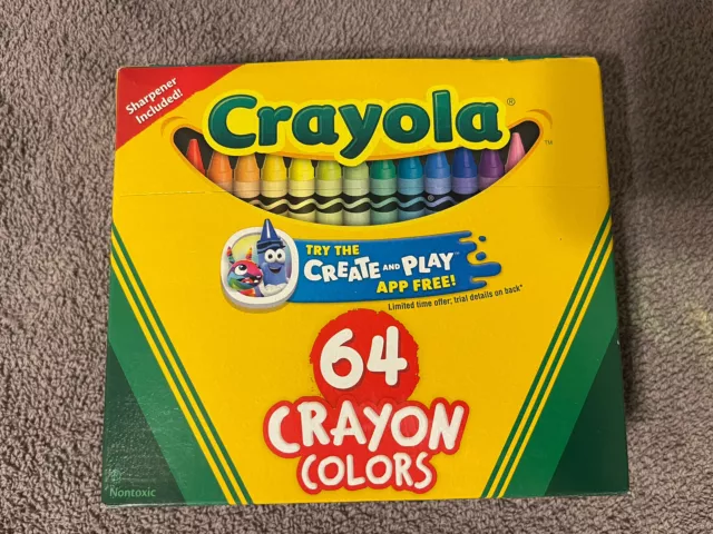 Crayola Crayons, 64 Count, Assorted Colors, Sharpener Included, Non-Toxic