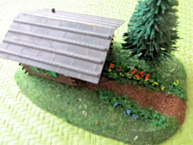 MOBA-VINTAGE: NOCH/BUSCH? H0 Mini-Diorama Landschaftsteil Waldhütte - 60/70er