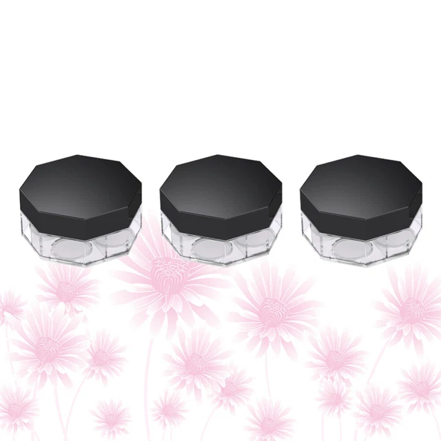 3 cajas de compresión de contenedor de polvo vacío portátil