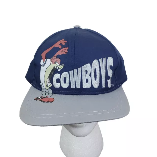 Vintage 90s Dallas Cowboys Tasmanian Devil Taz SnapBack Hat Looney Tunes