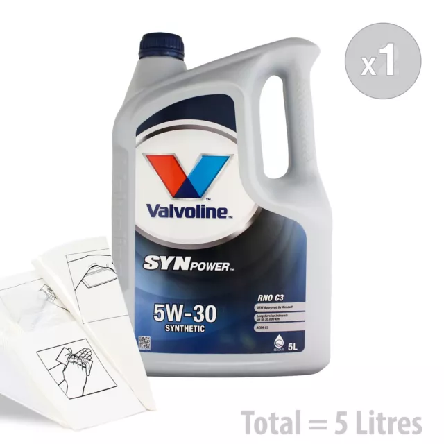 Valvoline Car Engine Oil - Valvoline SynPower RNO C3 5W30 5 LITRES 5L Kit / Pack
