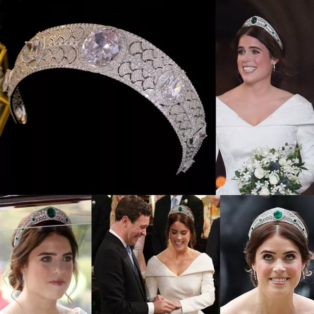 Royal Princess Cubic Zircon Brides Tiara Crowns Crystal Wedding Hair Accessory