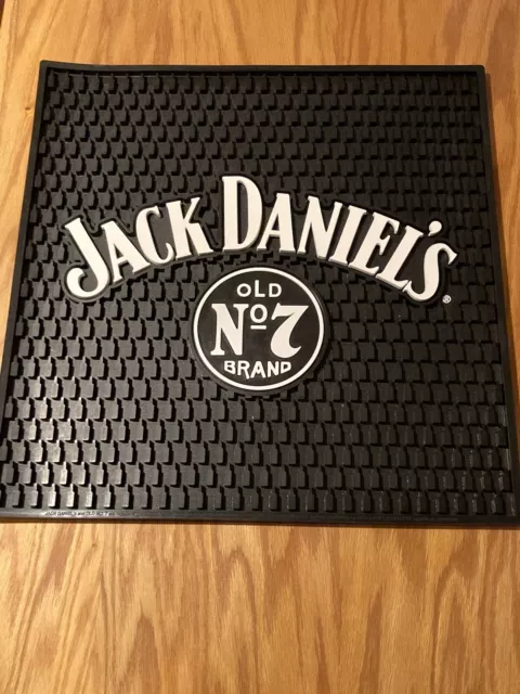 JACK DANIELS BAR MAT Rubber Drink Spill Old No 7 Tennessee Whiskey Logo