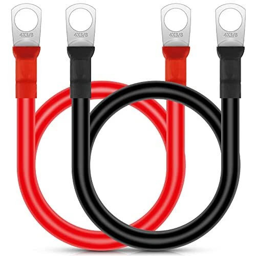 2pcs Onduleur Batterie Câble câble de charge de batterie automatique 12V 50CM...