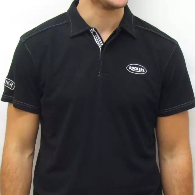 Red Torpedo x Ace Cafe London Rockers Polo Shirt Black MENS