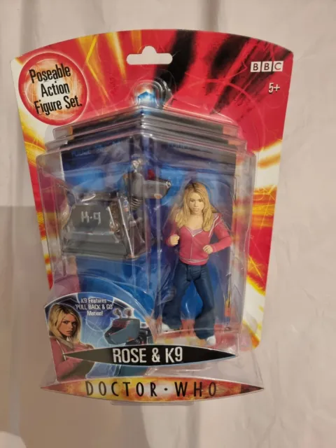 Doctor Who Series 2 Rose Tyler & Rusty K9 Action Figure 10Th Dr Era Rare