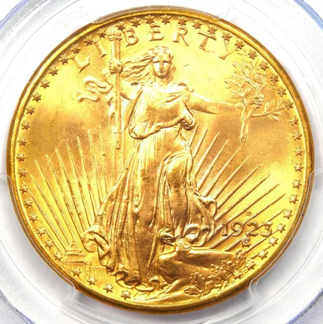 1923-D Saint Gaudens Gold Double Eagle $20 - PCGS MS66 (Gem BU) - $6,000 Value